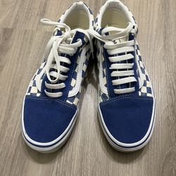 Used Vans Blue Size 6.5 Men Or 8 Women Checkered