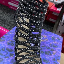 Fancy bedazzles dress party heels new black