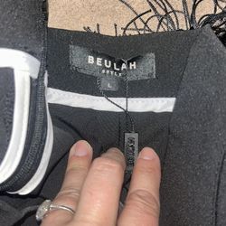 Beulah Black Dress Pants With Fringe