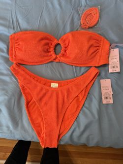 NEW - ORANGE SWIMSUIT - L 12/14