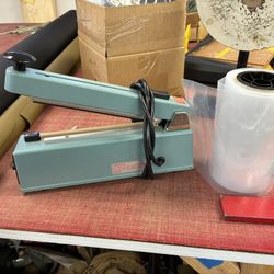 Uline H-161 8” Heat Sealer And 8” Poly Bag Roll