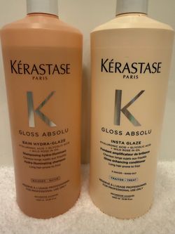 Kérastase Gloss Absolu Shampoo and Conditioner (salon-size 1 liter 33.8 fl oz)