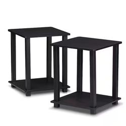 Simplistic Dark Walnut End Table (2-Pack)