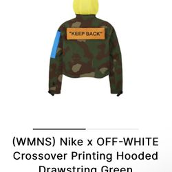 Nike x OFF-WHITE Crossover Printing Hooded Drawstring Green Camouflage Jacket 