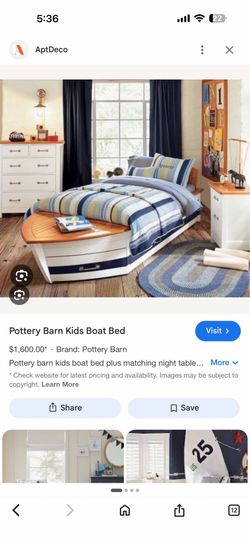 Pottery barn boat bed