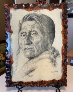 VINTAGE FOLK ART-SIOUX CHIEF ART