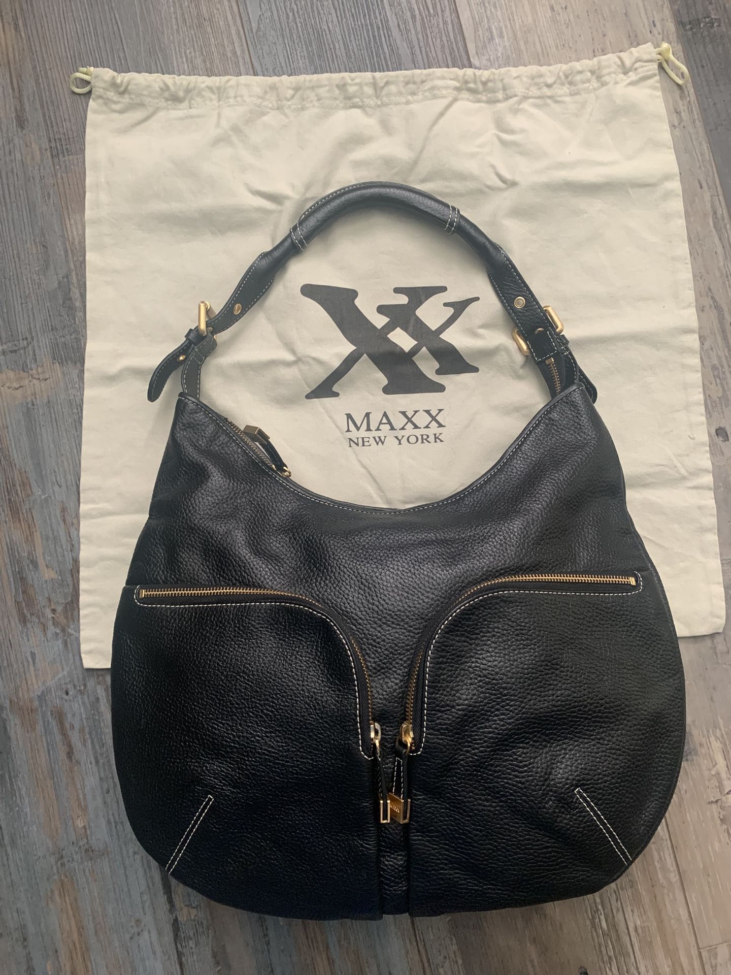 Black Leather MAXX NY Bag NWOT
