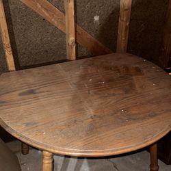 Solid Oak Wood Table And Chairs