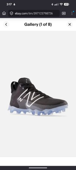 New Balance FreezeLX v4 Lacrosse Cleats Black White Blue Size 7 M/8.5 W