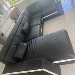 Black Premium Leather Couch