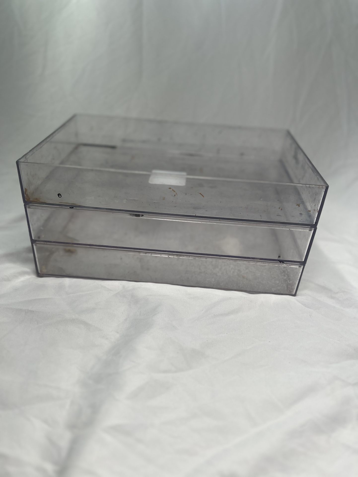 3 Clear Acrylic stackable Storage
