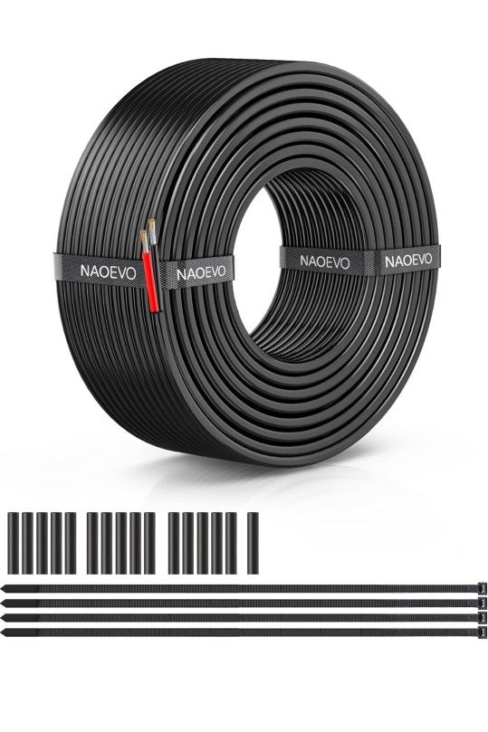 NAOEVO 20 Gauge Wire 2 Conductor Electrical Wire, 20 AWG Stranded PVC Cord, 12V Low Voltage