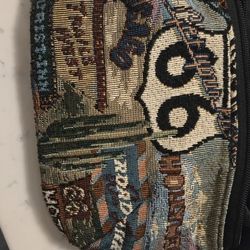 Vintage Tapestry Route 66 Crossbody Purse 