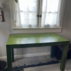 West Elm Parsons Standard Desk 48” High Gloss Green