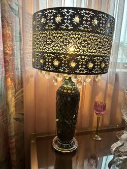 Turquoise Indoor console Table Lamp