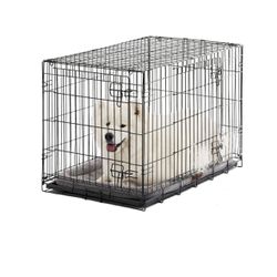 Vibrant Life Double Door Metal Wire Dog Crate with Leak-Proof Pan and Divider, 36 inch