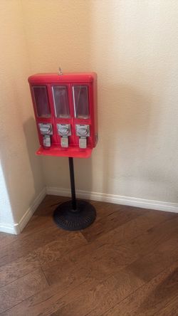 Triple Head Candy / Gumball Vending Machine with Stand & Key — $100
