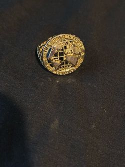 Gold-Tone "The World Is Yours" Statement Ring