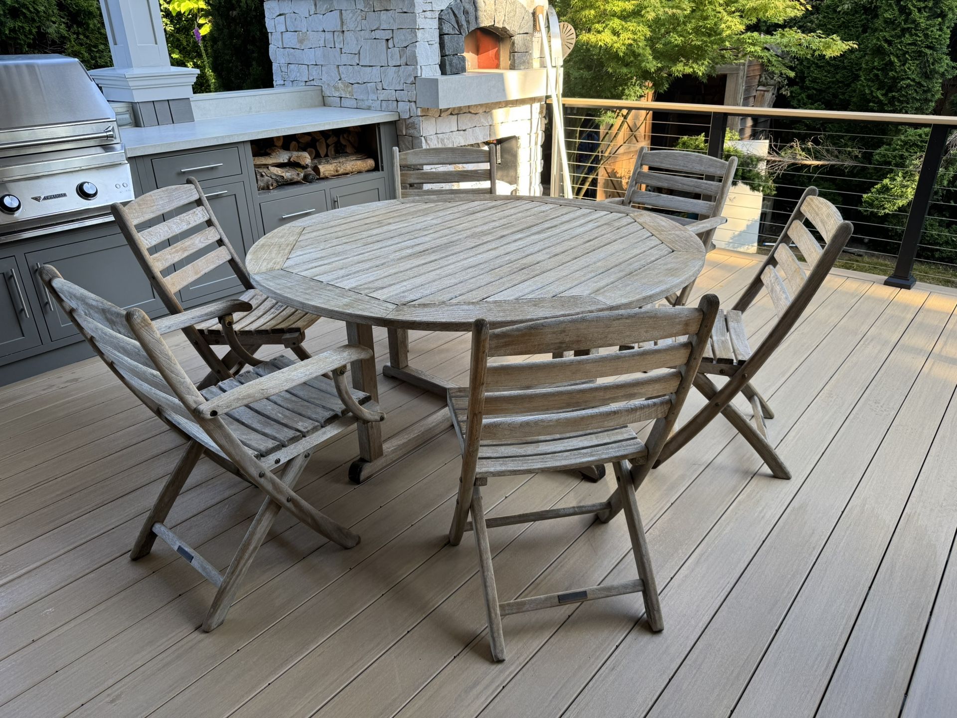 Kingsley Bate Teak Outdoor Table With 6 Chairs
