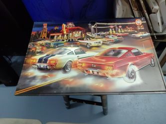Metal picture of mustang collectible 22x15