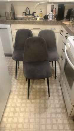 Set of 3 Gray  Dining Chairs