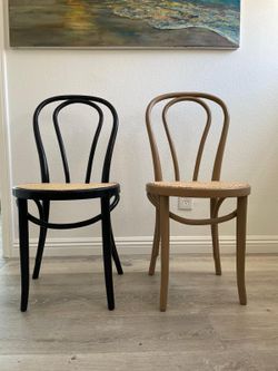 Rattan bentwood chairs $40 for pair