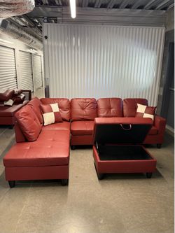 Free Delivery- Brand New Faux Leather Sectional Sofa Couch