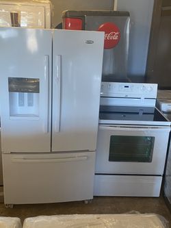 Whirlpool fridge and stove.