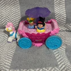 Fisher Price Disney Little People Pink Purple Princess Carriage Carousel Musical