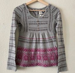 The North Face Knit Pullover Sweater Tunic Shirt Wool Blend Nordic Gray Girls Children's Kids Size M Medium  top
