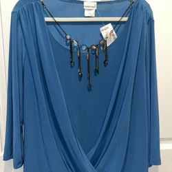 NEW- Beautiful Teal Shirt From Fashion Bug Size 18/20 Womens