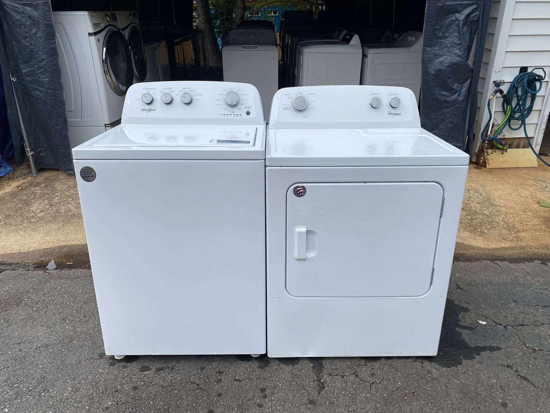 Whirlpool Top Load Matching Washer and Dryer Set – All White