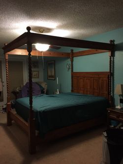 Wooden bed frame