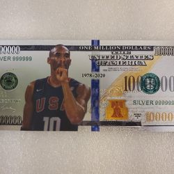 Kobe Bryant Silver Million Dollar Bill USA Jersey In New Condition Silver 999