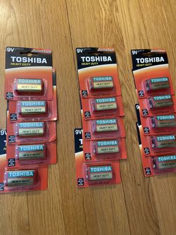 Toshiba 9V Alkaline Battery. 15 Batteries total 9 Volt Ultra Long Lasting Leak Proof Lot. For smoke detectors. New but expired 11/2024 