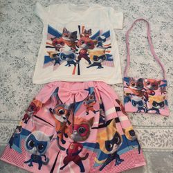 Super Kittens (Shirt, Half-skirt, Purse Set) XL