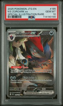 2025 POKEMON JTG EN-JOURNEY TOGETHER #185 N'S ZOROARK EX PSA 10