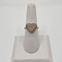 14kt Yellow Gold Diamond Heart Ring 
