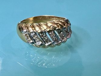 14KT Y/G .25ct Diamond Band/Ring