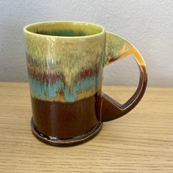 EXP Peter Shire Coffee Mug Tea Cup Drip Glaze 2005 Art Pottery Echo Park Pottery