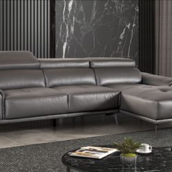 Genuine Leather Sectional In Stock For Fast Delivery 