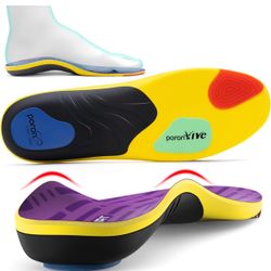 TANSTC Insoles for Standing All Day Men Medium Arch Support Shoe Inserts for Women Flat Feet Pain Relief 