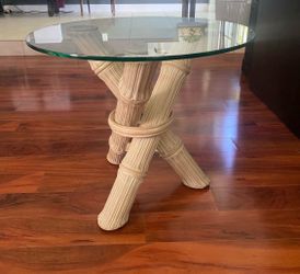 MidCentury Faux Bamboo Side Table