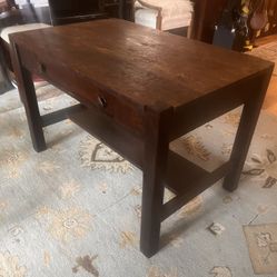 1908 Antique Oak Library Writing Desk, Cadillac Desk Company