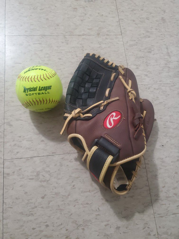 Ball And softball glove