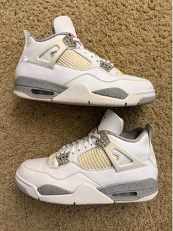 Size 9.5 (Pre owned, no box) - Air Jordan 4 white Oreo