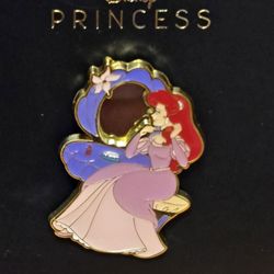 Disney Princess Ariel Sitting In Front Of Vanity Enamel Metal Pin 