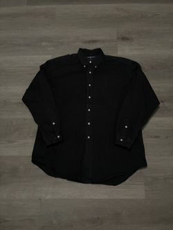 Vintage Polo Ralph Lauren Men’s Faded Black Button Up Longsleeve Shirt