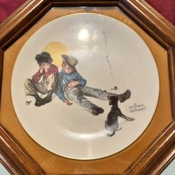Norman Rockwell Plates In frames