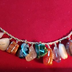 Multi Colored Stones Charmed Bracelet 